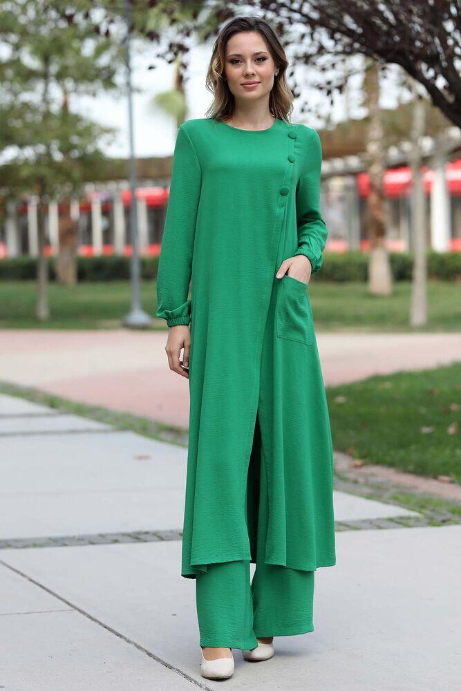 Aerobin Kumaş İzel Takım - FSC2032 Yeşil - Fashion Showcase Design - FSC2032 - Fashion Showcase Design