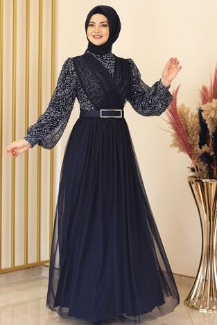 Ahenk Abiye Lacivert - Fashion Showcase Design - FSC2138 