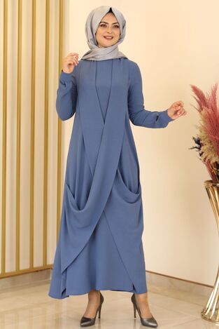Almeda Elbise İndigo - Fashion Showcase Design - FSC2153 