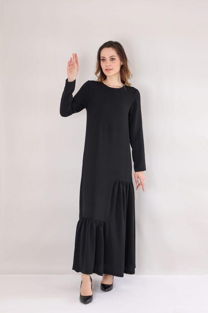 Asimetrik Elbise - Siyah - FSC3120 - Fashion Showcase Design