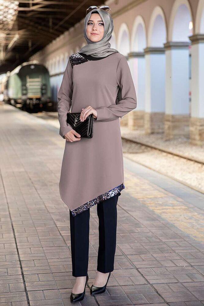 Aslım İkili Takım Vizon AHN1001 - Ahunur Moda Tesettür Giyim