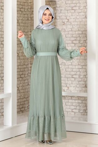 Begüm Pilise Detay Elbise Mint - Fashion Showcase Design - FSC3017 