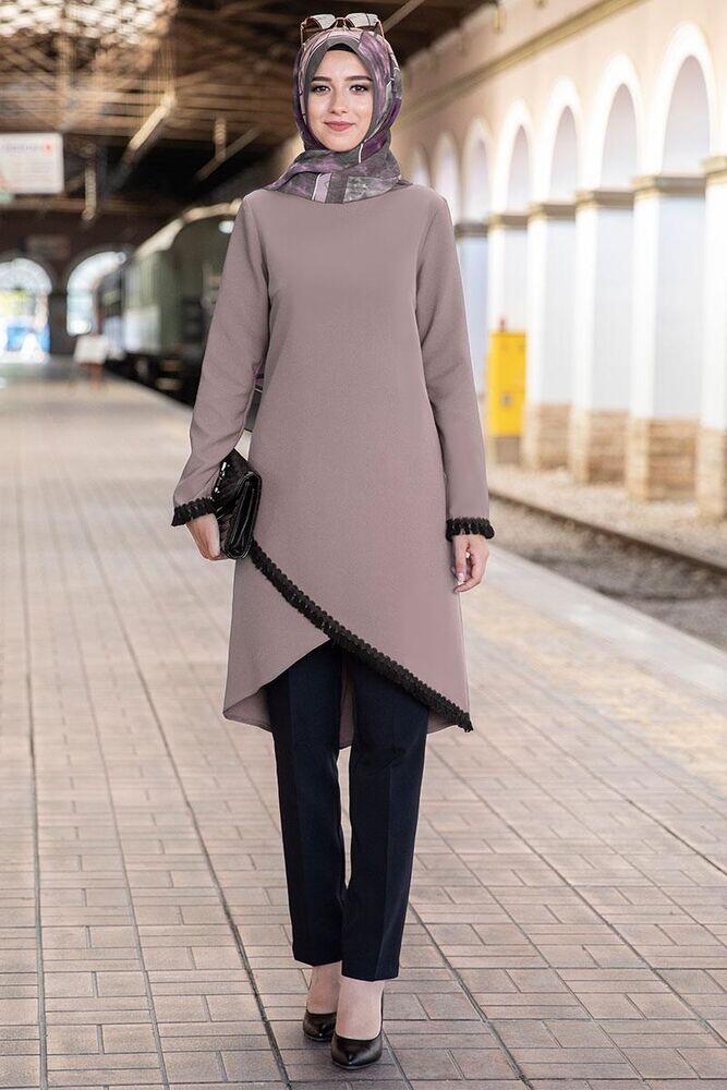 Buse İkili Takım Vizon - Ahunur Moda Tesettür Giyim - AHN1004 