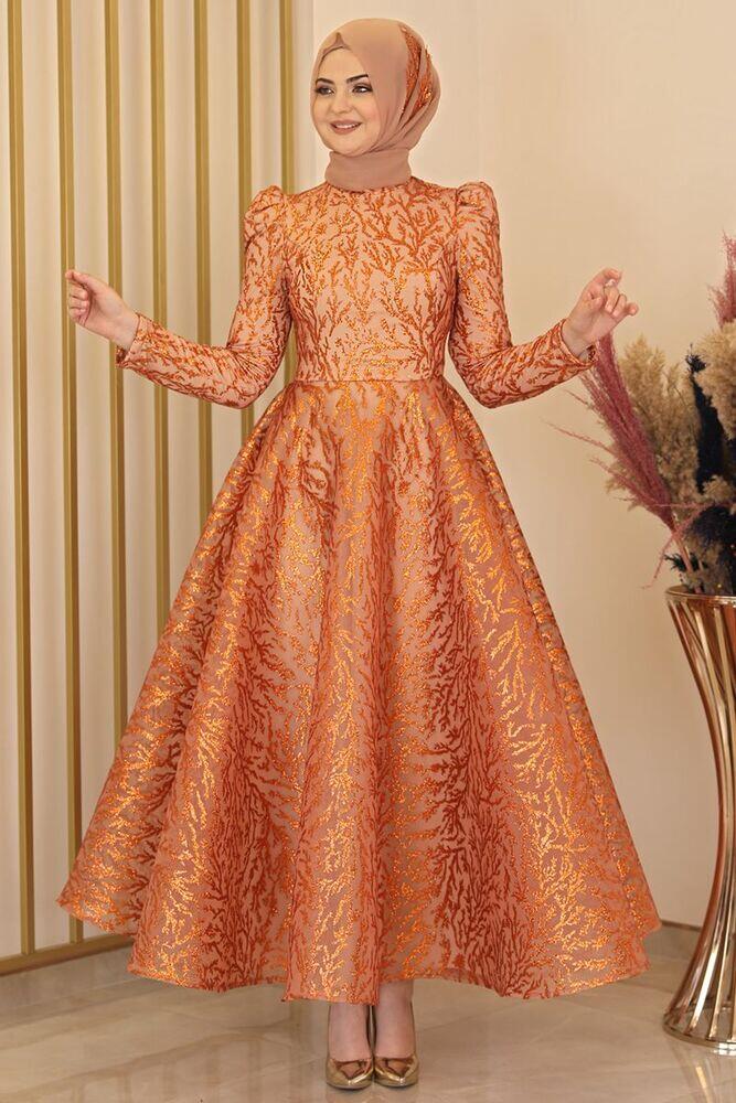 Çalıkuşu Sarmaşık Abiye Bakır - Fashion Showcase Design - FSC2125 