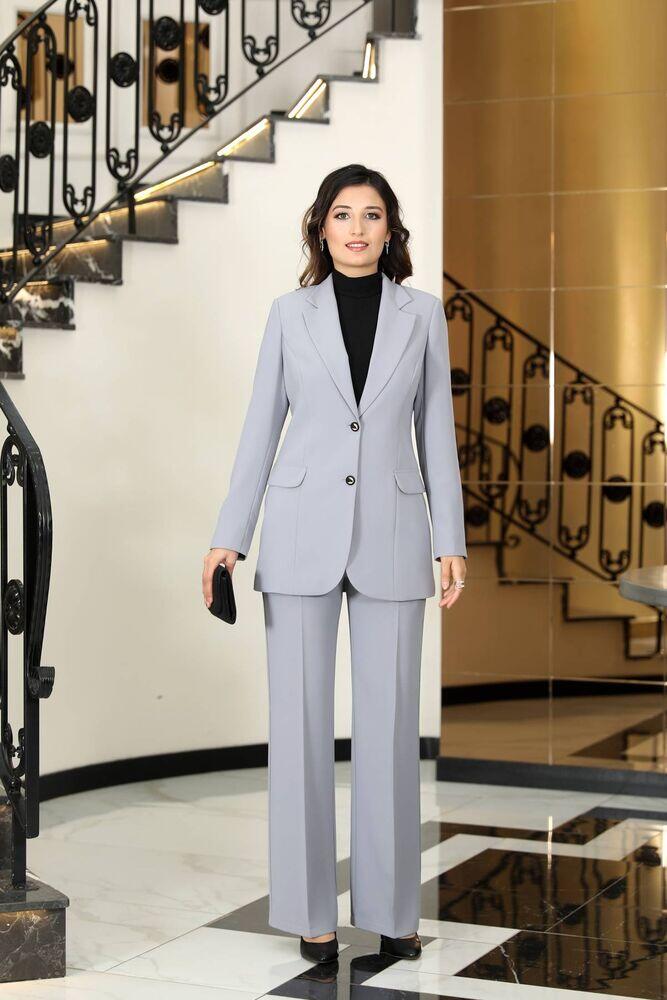 Ceket Pantolon İkili Takım - Gri 