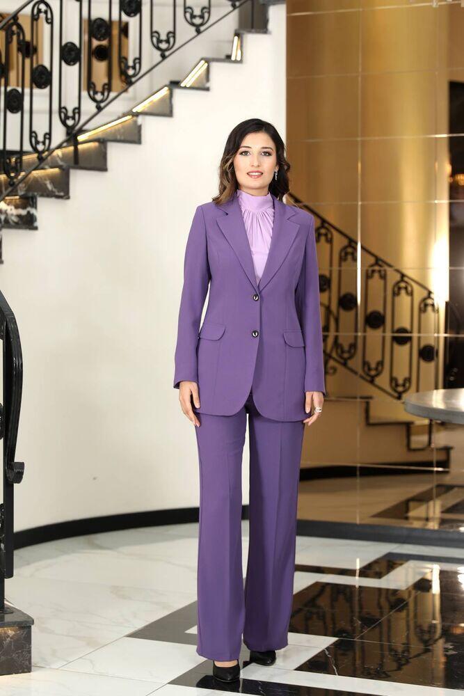 Ceket Pantolon İkili Takım - Leylak 