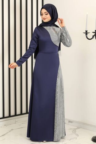 Damla Abiye Lacivert - Fashion Showcase Design - FSC3009 