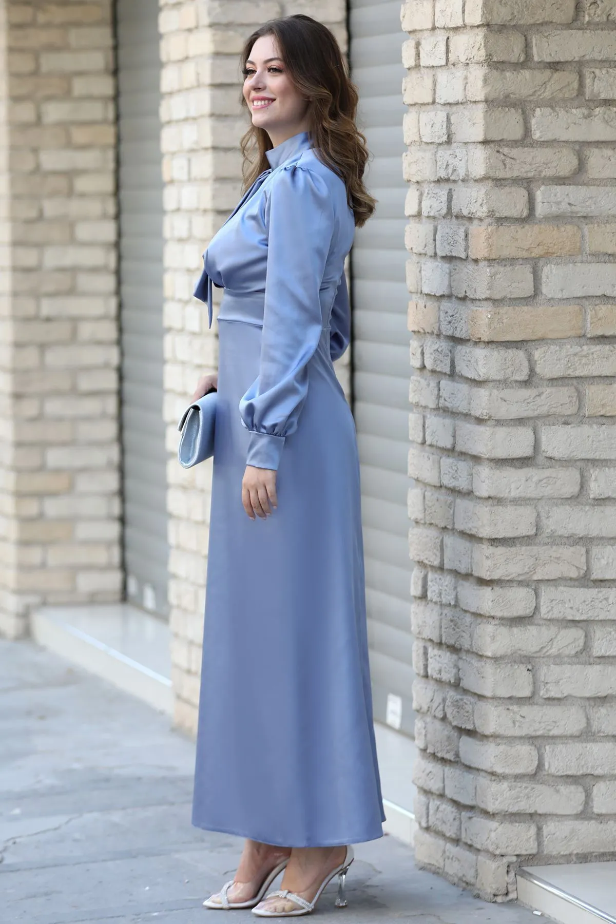 Damla Saten Abiye Mavi - SEMRA AYDIN - SMR1024 