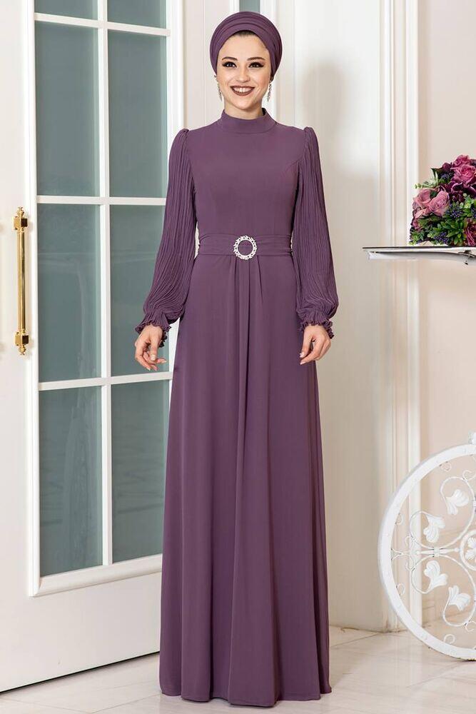 Defne Abiye Leylak - Dresslife Tesettür Giyim - ALM2081 