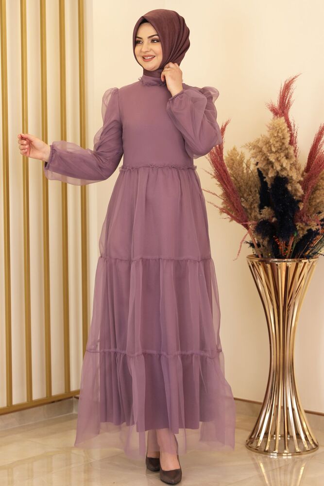 Deniz Abiye Elbise Lila - Fashion Showcase Design - FSC2150 