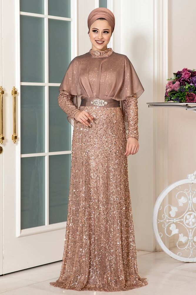 Deren Abiye Gold - Dresslife Tesettür Giyim - ALM2080 