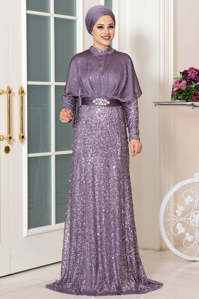 Deren Abiye Leylak - Dresslife Tesettür Giyim - ALM2080 