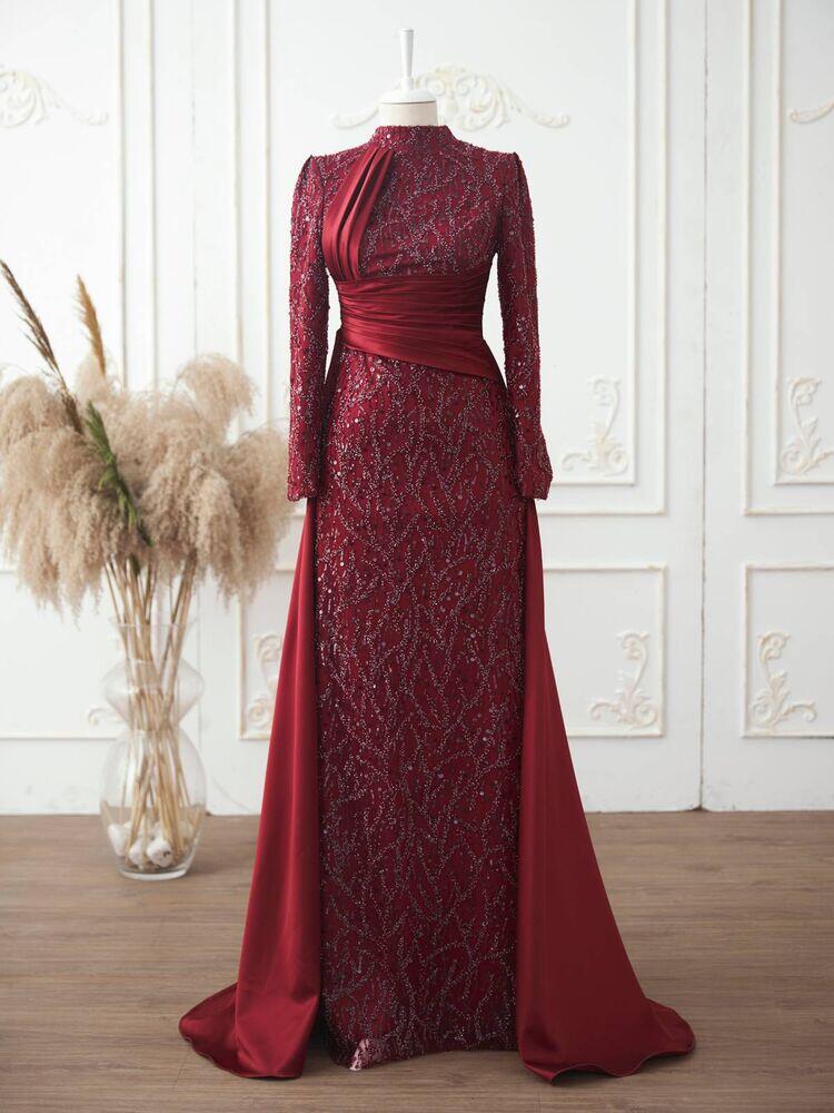 Elvis Abiye Bordo - Dresslife Tesettür Giyim - DRS3001 