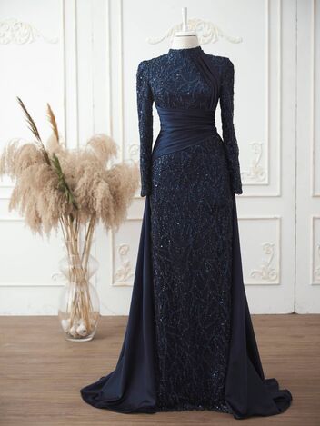 Elvis Abiye Lacivert - Dresslife Tesettür Giyim - DRS3001 