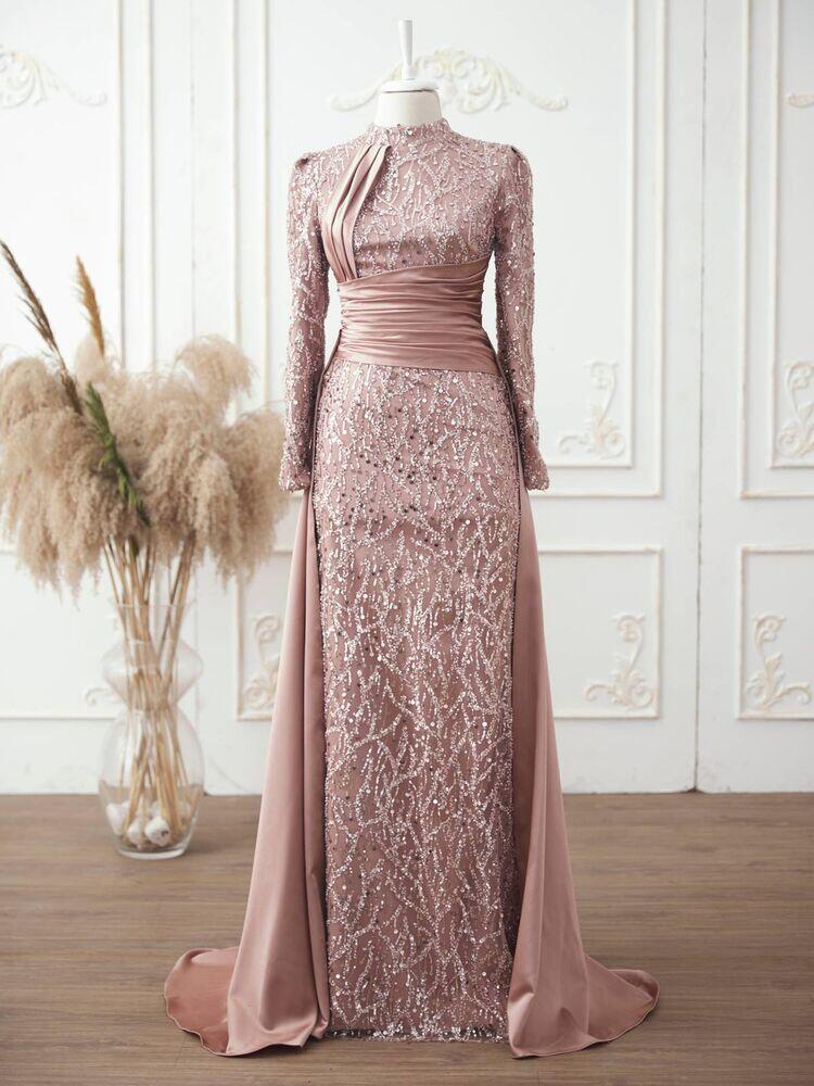 Elvis Abiye Pudra - Dresslife Tesettür Giyim - DRS3001 