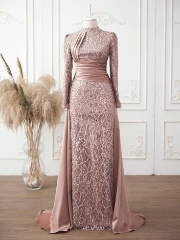 Elvis Abiye Pudra - Dresslife Tesettür Giyim - DRS3001 