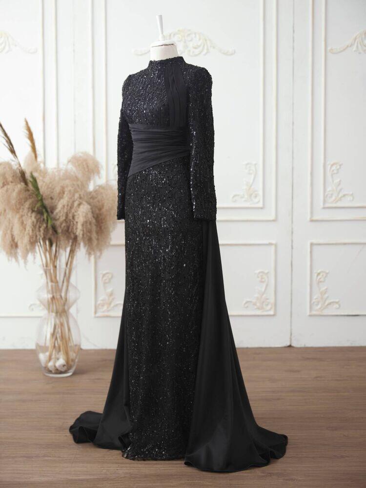 Elvis Abiye Siyah - Dresslife Tesettür Giyim - DRS3001 