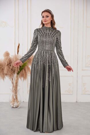 Emma Abiye Gri - Dresslife Tesettür Giyim - DRS3014 