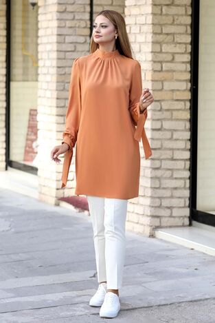 Esila Tunik Camel - Ahunur Moda Tesettür Giyim - AHN1011 
