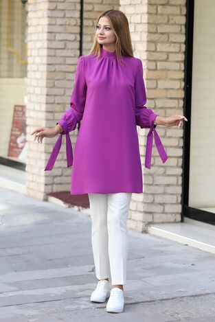 Esila Tunik Mor - Ahunur Moda Tesettür Giyim - AHN1011 