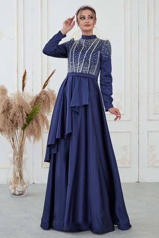 Fiyona Abiye Lacivert - Dresslife Tesettür Giyim - DRS3015 