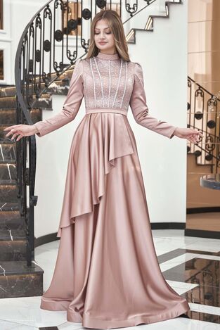 Fiyona Abiye Vizon - Dresslife Tesettür Giyim - DRS3015 