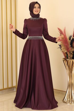 Gülçin Saten Abiye Mor - Fashion Showcase Design - FSC2121 