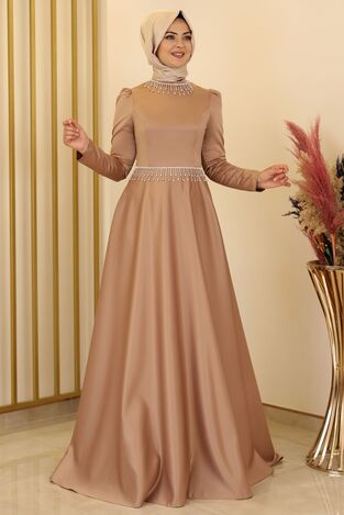 Gülçin Saten Abiye Vizon - Fashion Showcase Design - FSC2121 