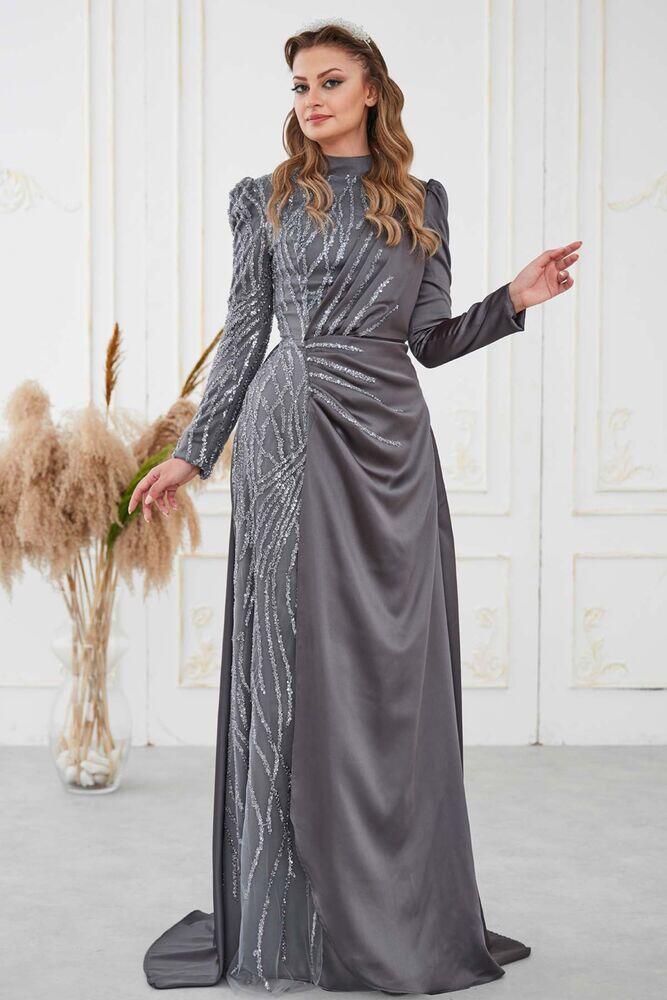 Helen Abiye Gri - Dresslife Tesettür Giyim - DRS3011 