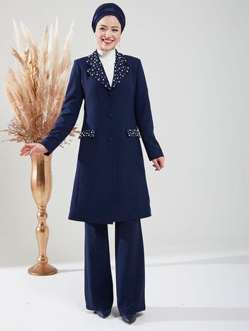 Kumsal İkili Takım Lacivert - Dresslife Tesettür Giyim - ALM2095 