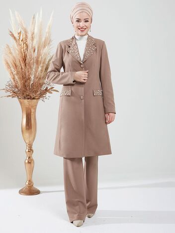 Kumsal İkili Takım Vizon - Dresslife Tesettür Giyim - ALM2095 