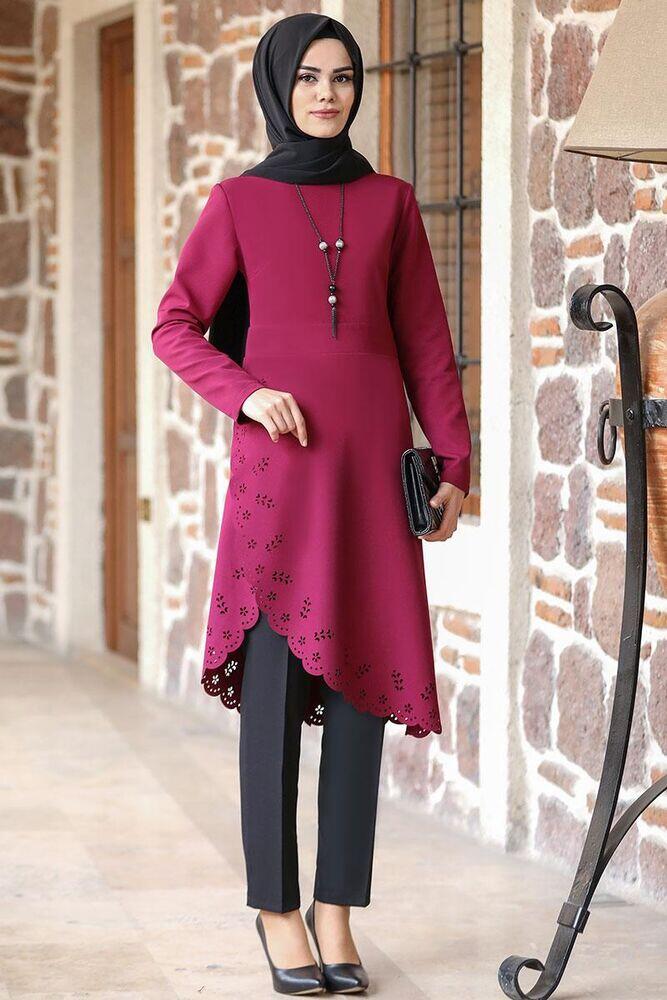 Lazer İkili Takım Mürdüm - Ahunur Moda Tesettür Giyim - AHN1005 - Ahunur Moda Tesettür Giyim