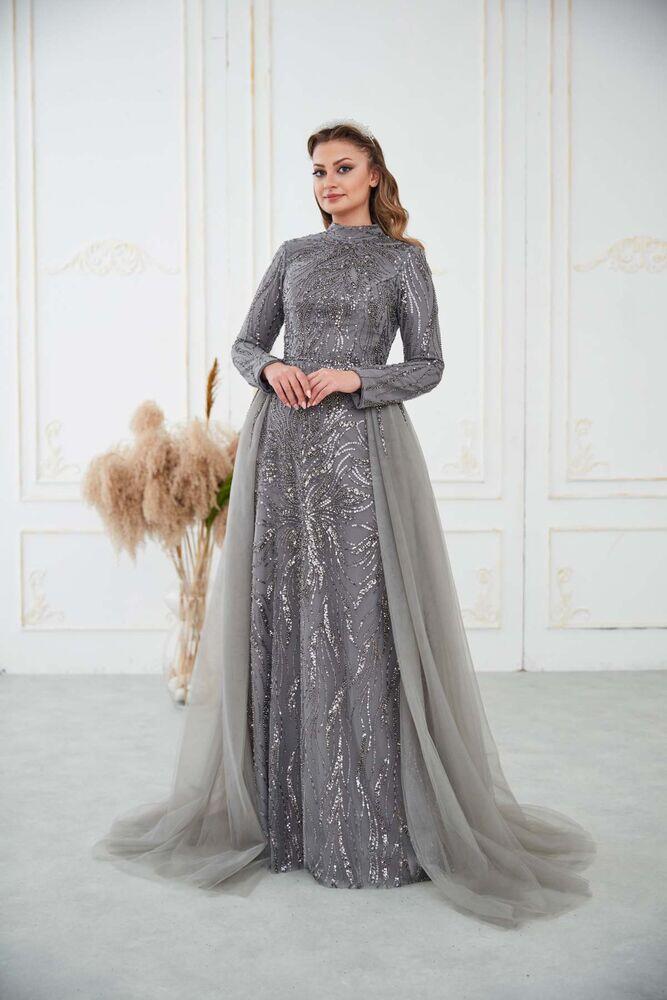 Liva Abiye Gri - Dresslife Tesettür Giyim - DRS3016 