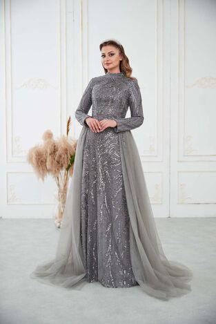 Liva Abiye Gri - Dresslife Tesettür Giyim - DRS3016 