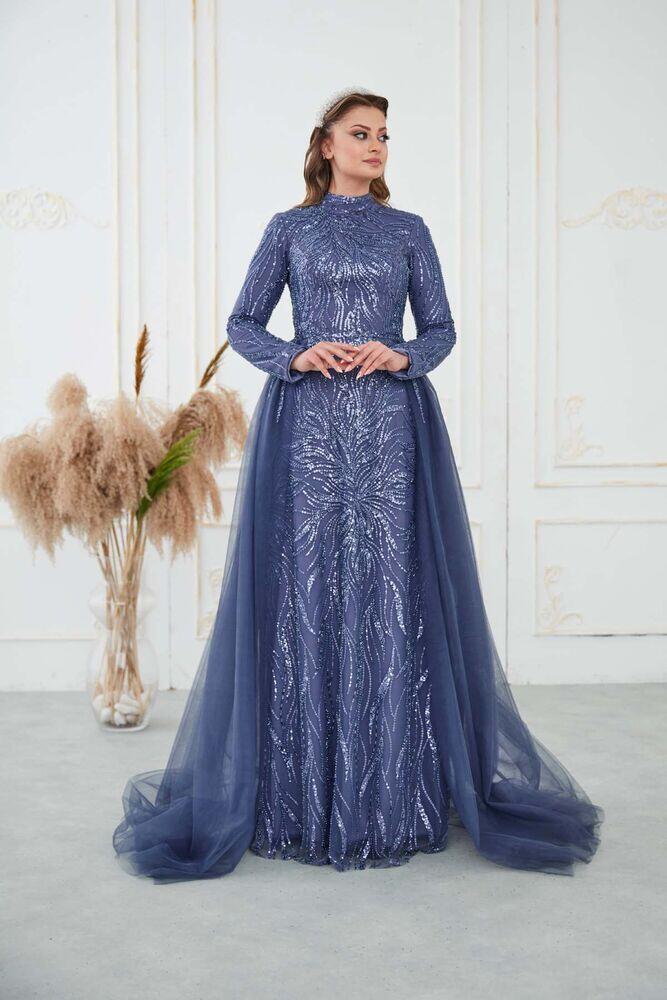 Liva Abiye İndigo - Dresslife Tesettür Giyim - DRS3016 