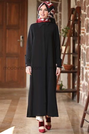 Long Tunic - Crepe - Black - MDV2003 