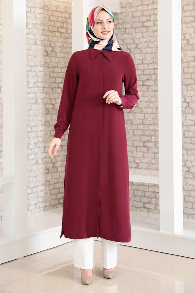 Long Tunic - Crepe - Plum - MDV2003 