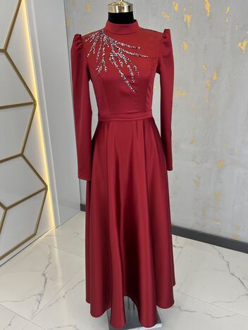 Mina Saten Abiye Bordo - RANA ZENN - RNZ1110 