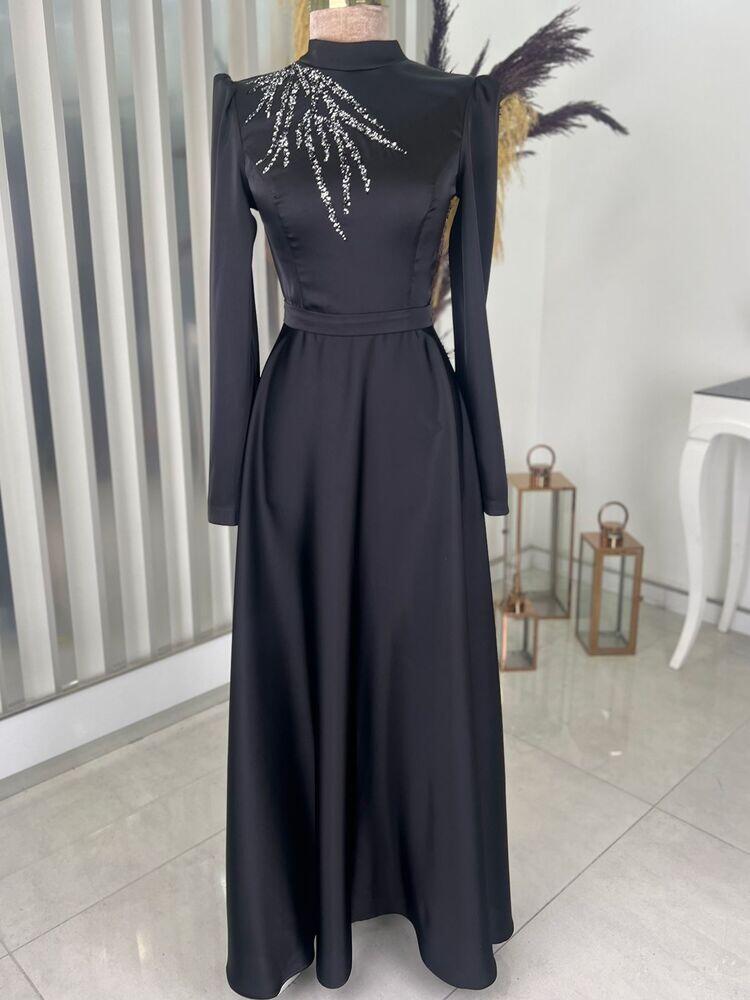 Mina Saten Abiye Siyah - RANA ZENN - RNZ1110 