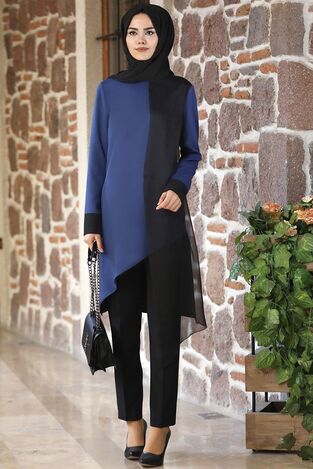Nisa Takım Petrol - Ahunur Moda Tesettür Giyim - AHN1006 