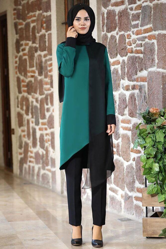 Nisa Takım Zümrüt - Ahunur Moda Tesettür Giyim - AHN1006 