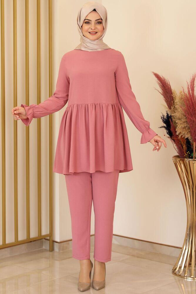 Nur Aerobin Pantolonlu Takım Gül Kurusu - Fashion Showcase Design - FSC2137 