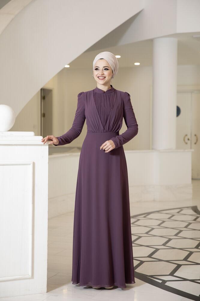 Özüm Elbise Leylak - Dresslife Tesettür Giyim - ALM2078 