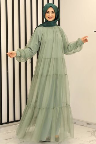 Relax Tül Abiye Mint - Fashion Showcase Design - FSC3001 