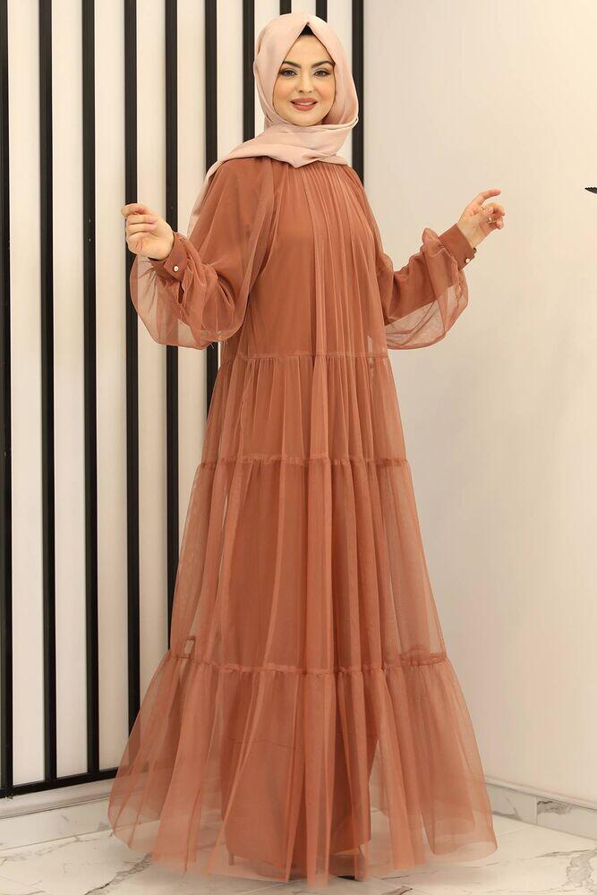 Relax Tül Abiye Soğan Kabuğu - Fashion Showcase Design - FSC3001 