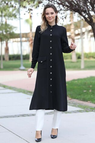 Rozalin Tunik Siyah - Fashion Showcase Design - FSC3045 