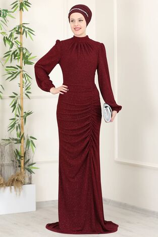 Rüya Abiye Bordo - Esmaca Tesettür Giyim - ENG1002 