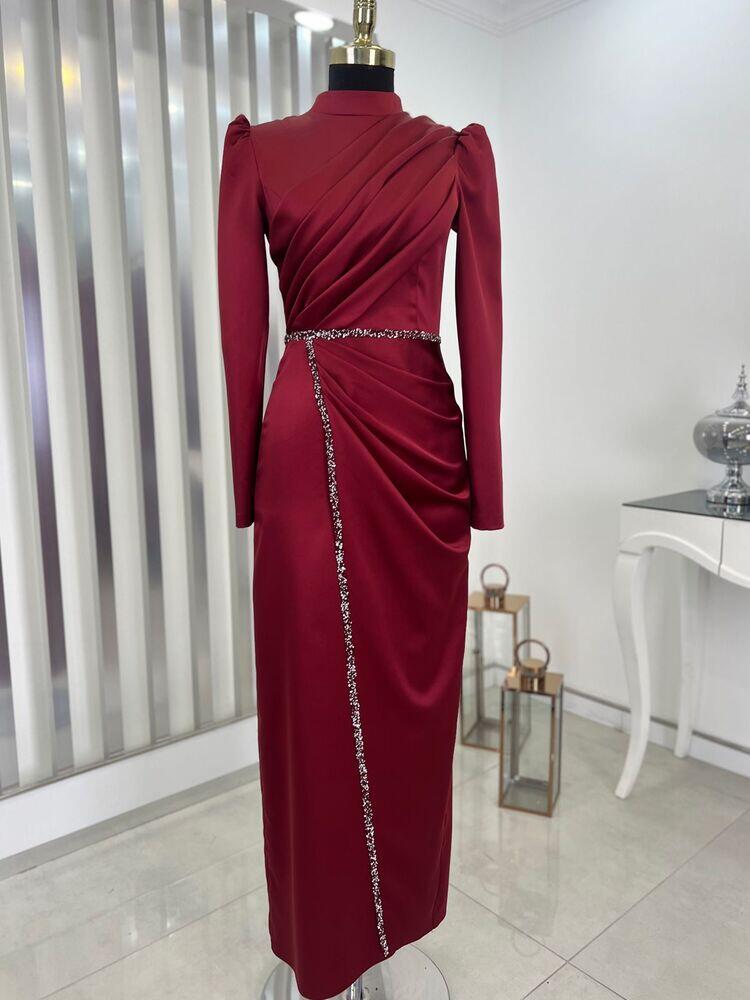 Sare Saten Abiye Bordo - RANA ZENN - RNZ1108 