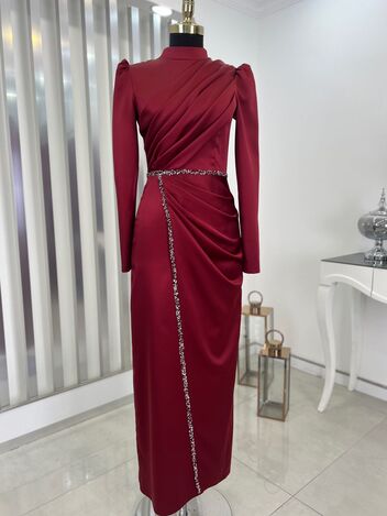 Sare Saten Abiye Bordo - RANA ZENN - RNZ1108 