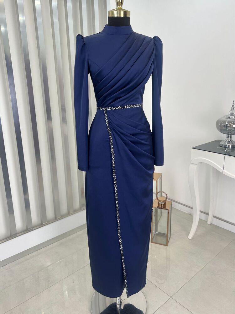 Sare Saten Abiye Lacivert - RANA ZENN - RNZ1108 